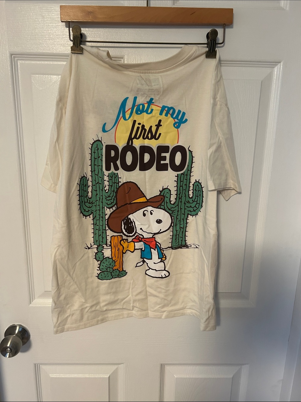 Peanuts Cream Short-Sleeve Tee with Snoopy Cactus Graphic - Picture 2 of 3